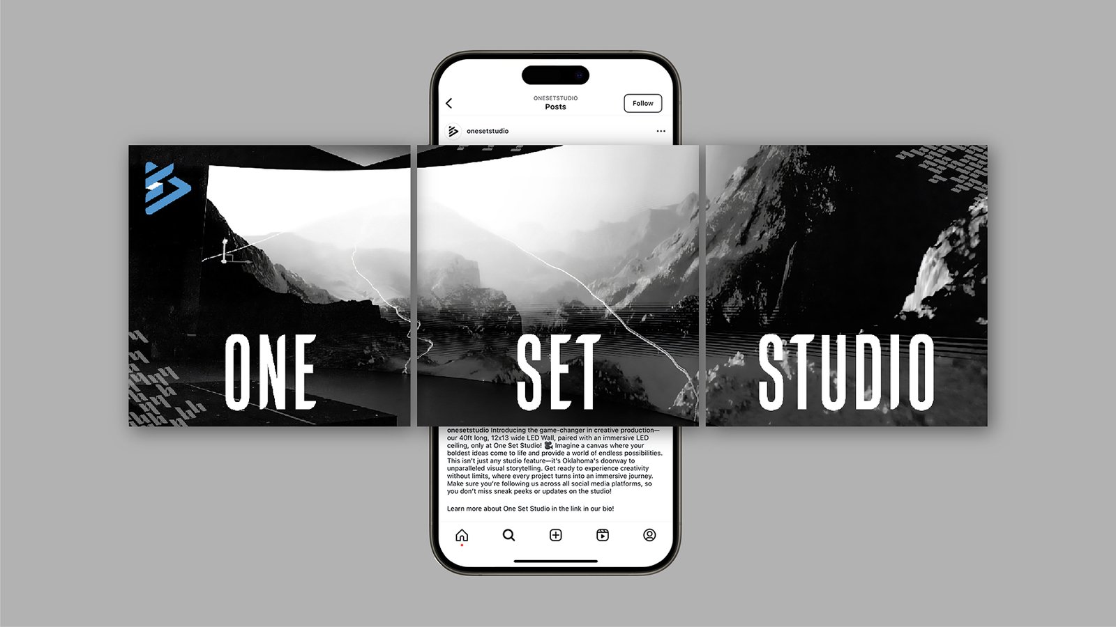 One Set Studio social media content