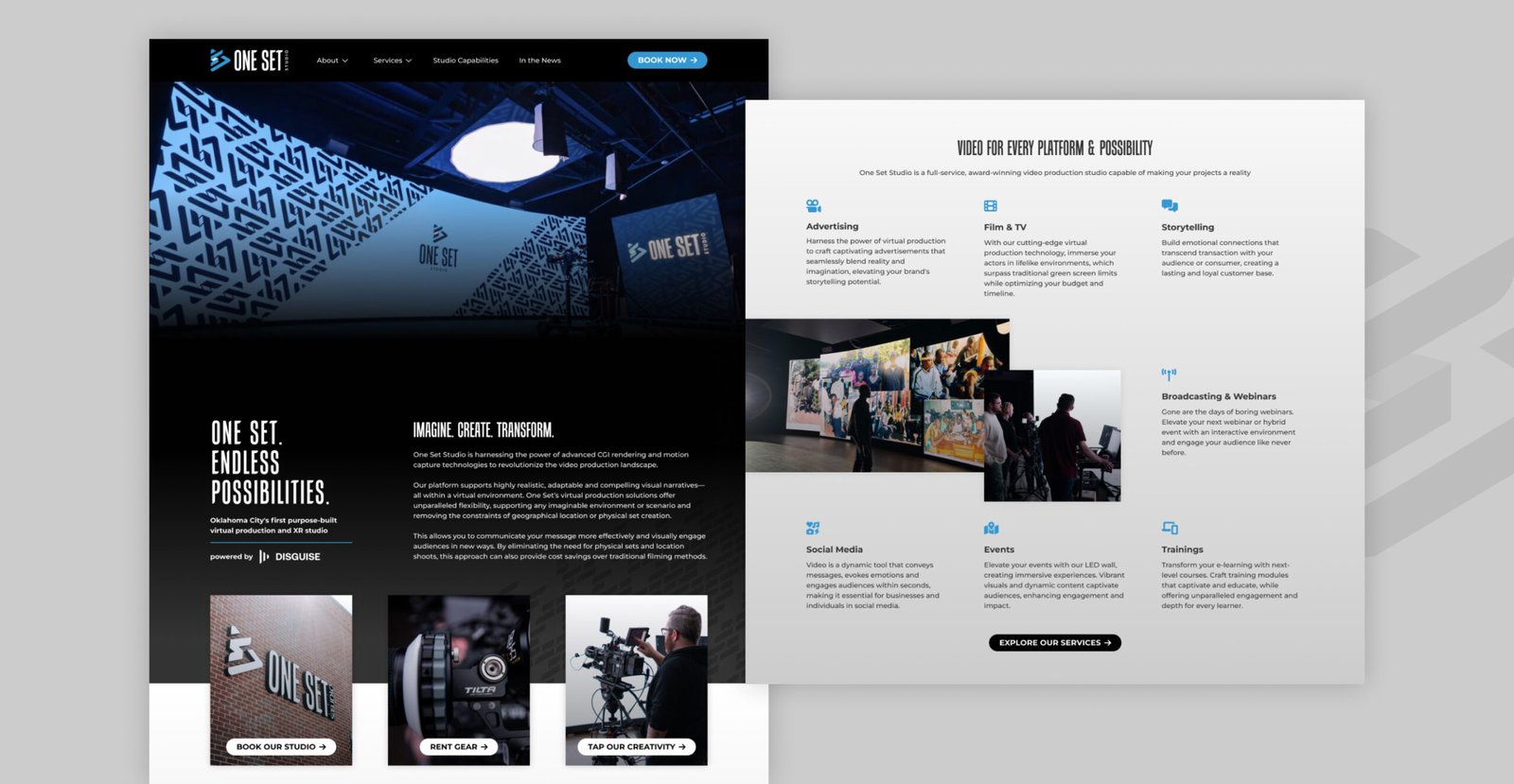 One Set Studio website